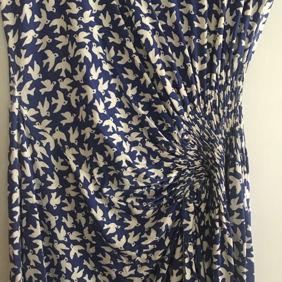 Anthropologie Leifnotes Bird Print Blue Dress - Picture 4 of 6